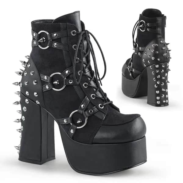 DemoniaCult CHARADE-100 Damen Stiefelette Schwarz