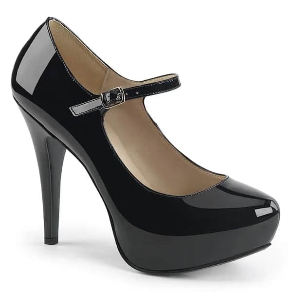 Pleaser Pink Label CHLOE-02 Unisex Pumps Schwarz Lack EU 45