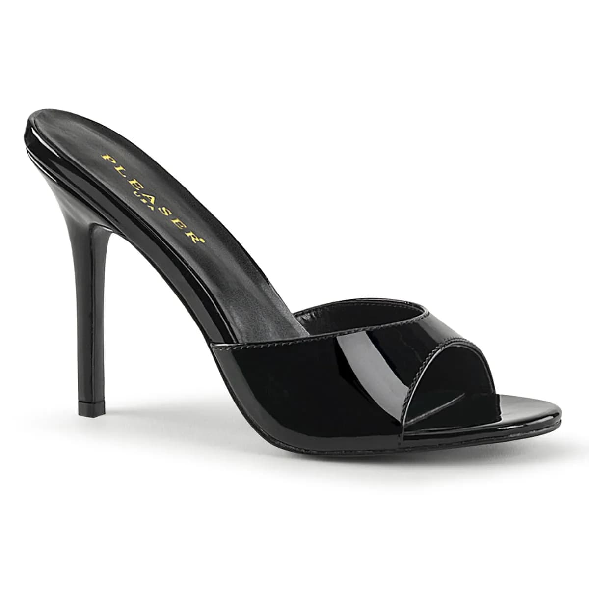 Pleaser CLASSIQUE-01 Damen Slipper Schwarz Lack EU 38