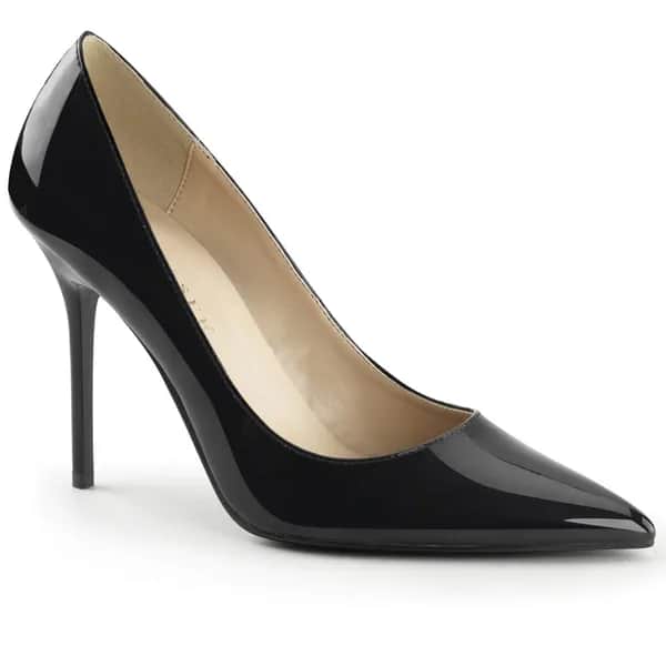 Pleaser CLASSIQUE-20 Damen Pumps Schwarz Lack EU 45