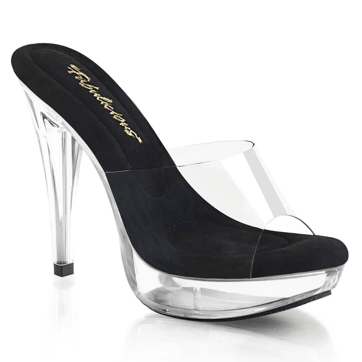 Fabulicious COCKTAIL-501 Damen Slipper Schwarz Transparent EU 41
