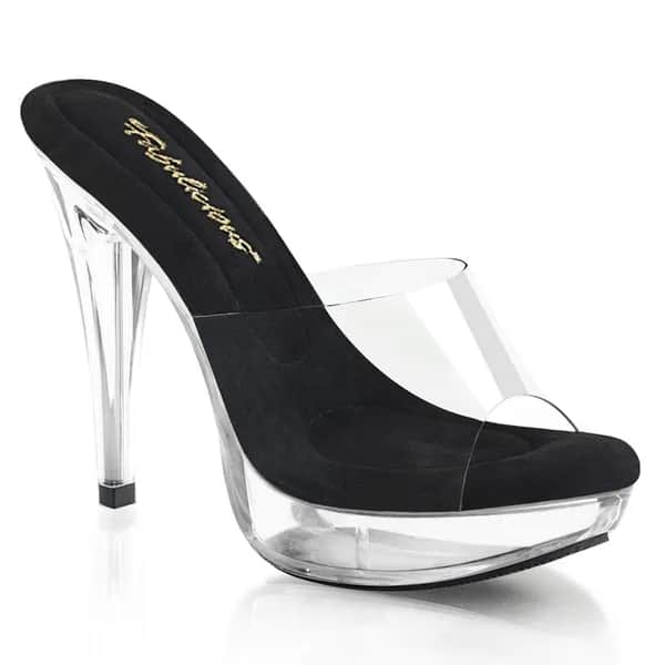 Fabulicious COCKTAIL-501 Damen Slipper Schwarz Transparent EU 37