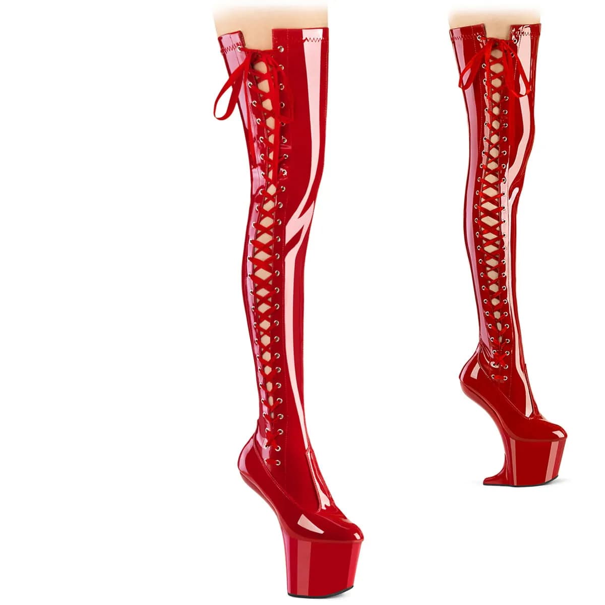 Pleaser CRAZE-3050 Damen Stiefel Rot EU 38
