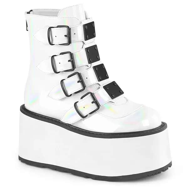 DemoniaCult DAMNED-105 Damen Stiefelette Weiß EU 42