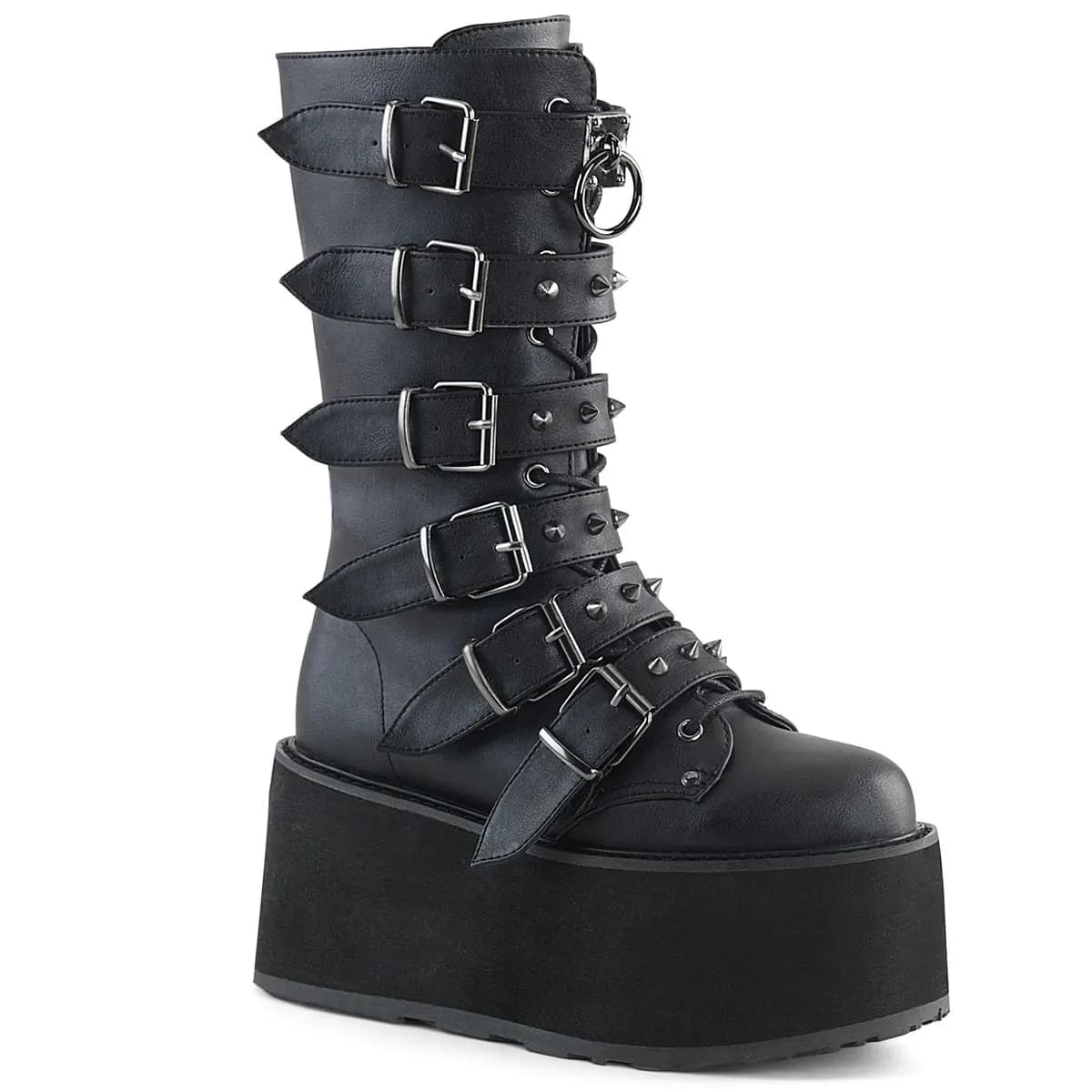 DemoniaCult DAMNED-225 Damen Stiefel Schwarz Matt EU 40