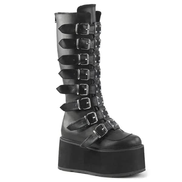 DemoniaCult DAMNED-318 Damen Stiefel Schwarz Matt EU 37