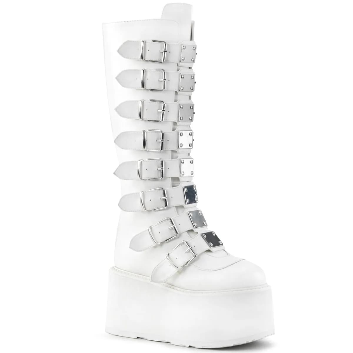 DemoniaCult DAMNED-318 Damen Stiefel Weiß EU 38