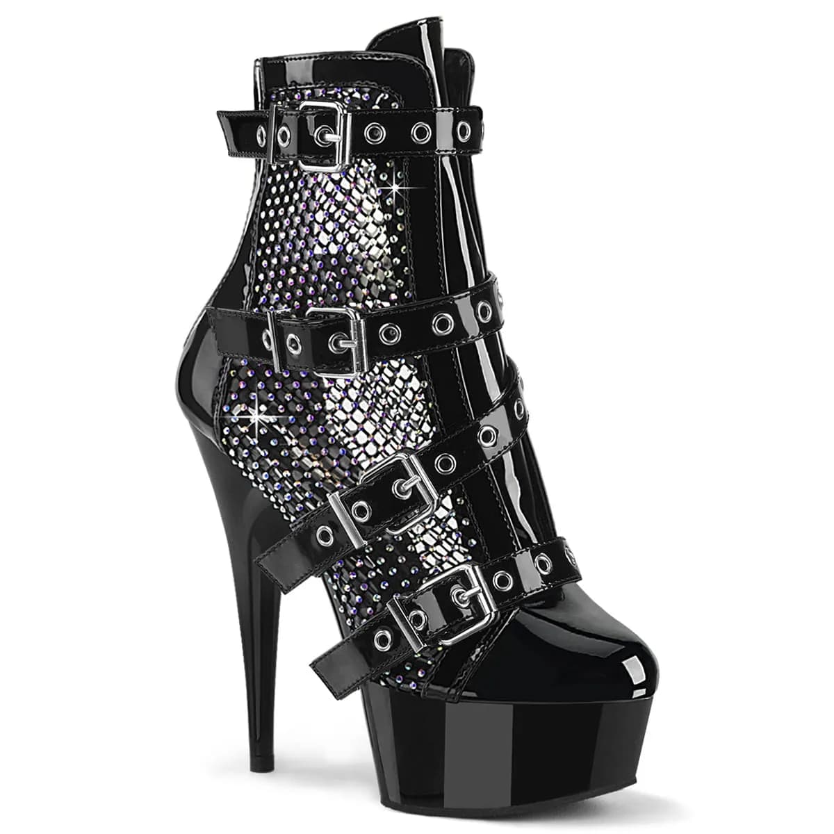 Pleaser DELIGHT-1013RM Damen Stiefelette Schwarz EU 41