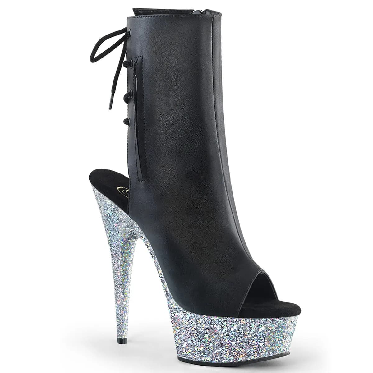 Pleaser DELIGHT-1018LG Damen Stiefelette Schwarz EU 35