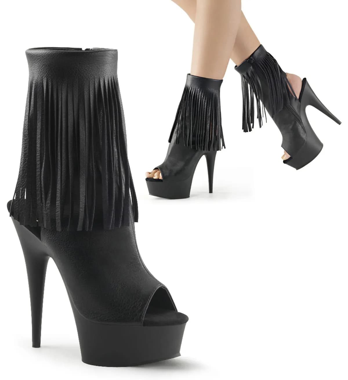 Pleaser DELIGHT-1019 Damen Stiefelette Schwarz EU 38