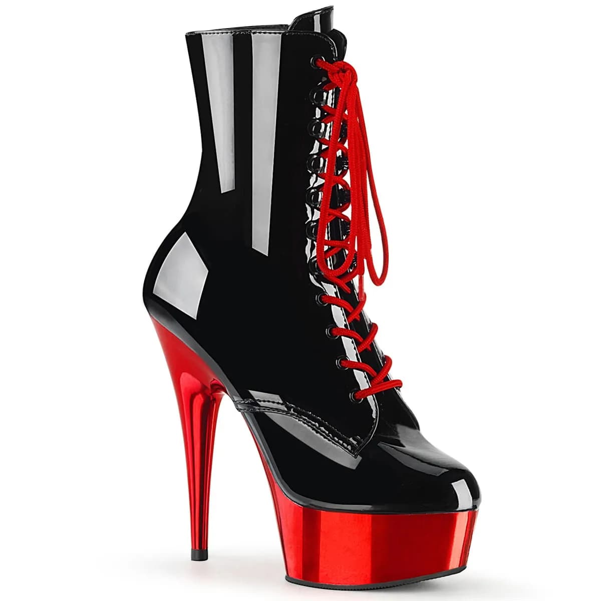 Pleaser DELIGHT-1020 Damen Stiefelette Schwarz Chrom EU 43