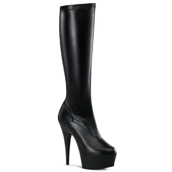 Pleaser DELIGHT-2000 Damen Stiefel Schwarz Matt EU 36