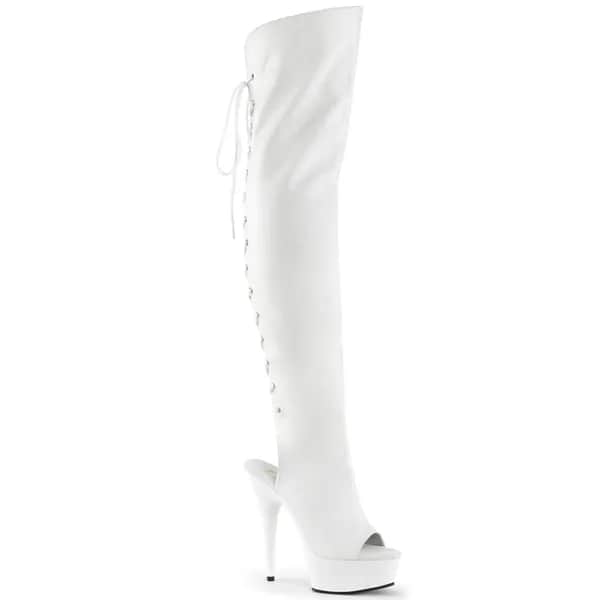 Pleaser DELIGHT-3019 Damen Stiefel Weiß EU 36