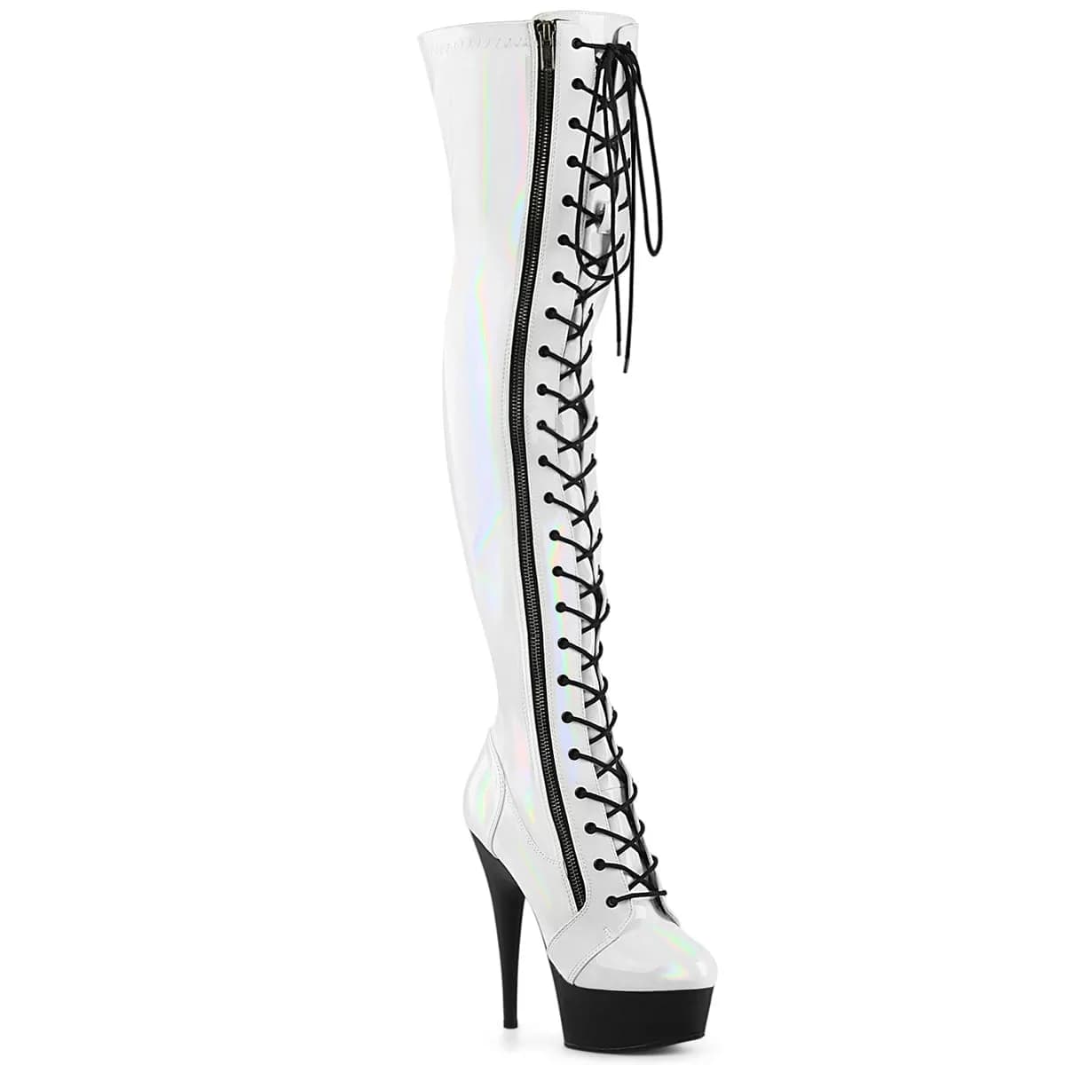Pleaser DELIGHT-3029 Damen Stiefel Weiß EU 40