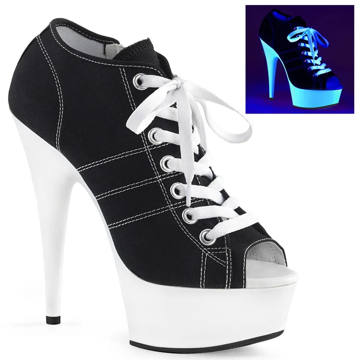 Pleaser DELIGHT-600SK-01 Damen Sneaker Schwarz EU 40