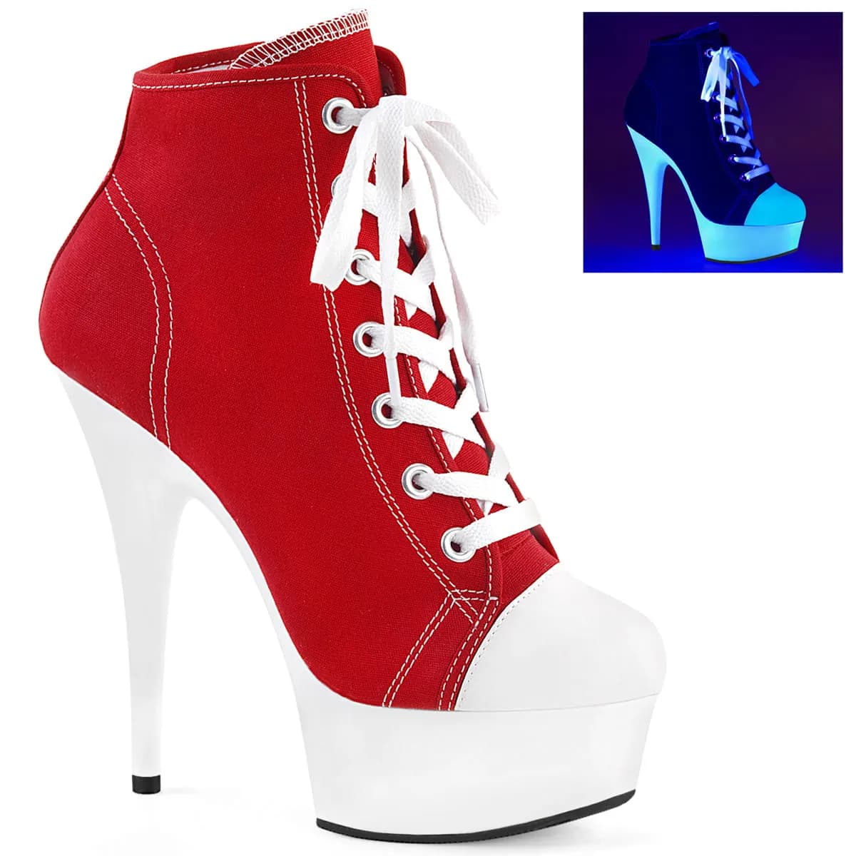 Pleaser DELIGHT-600SK-02 Damen Sneaker Rot EU 37