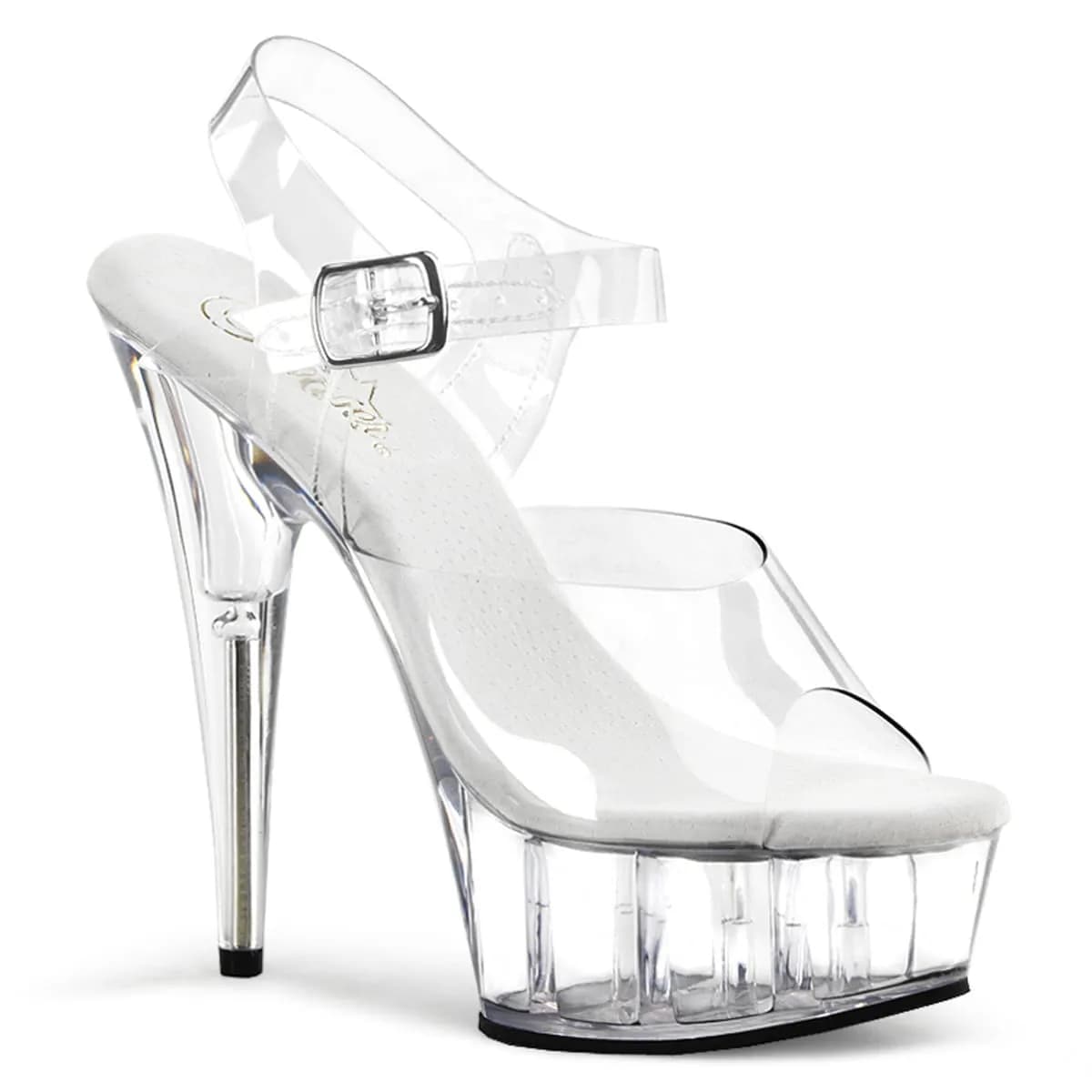 Pleaser DELIGHT-608 Damen Sandale Transparent EU 43