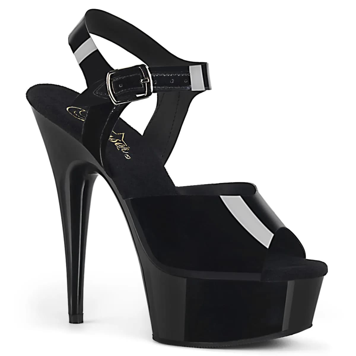 Pleaser DELIGHT-608N Damen Sandale Schwarz EU 44