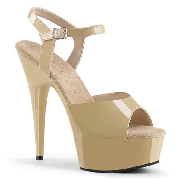 Pleaser DELIGHT-609 Damen Sandale Beige EU 37