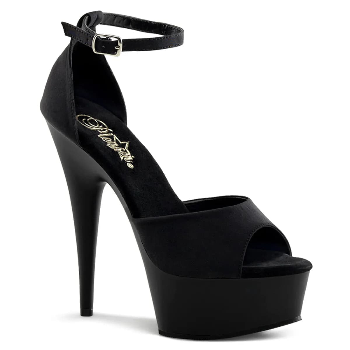 Pleaser DELIGHT-618PS Damen Sandale Schwarz