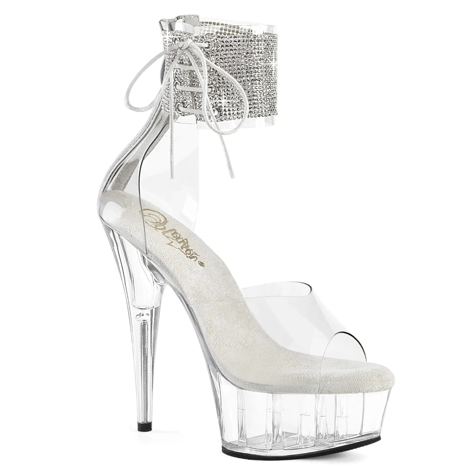 Pleaser DELIGHT-624RS Damen Sandale Transparent EU 36