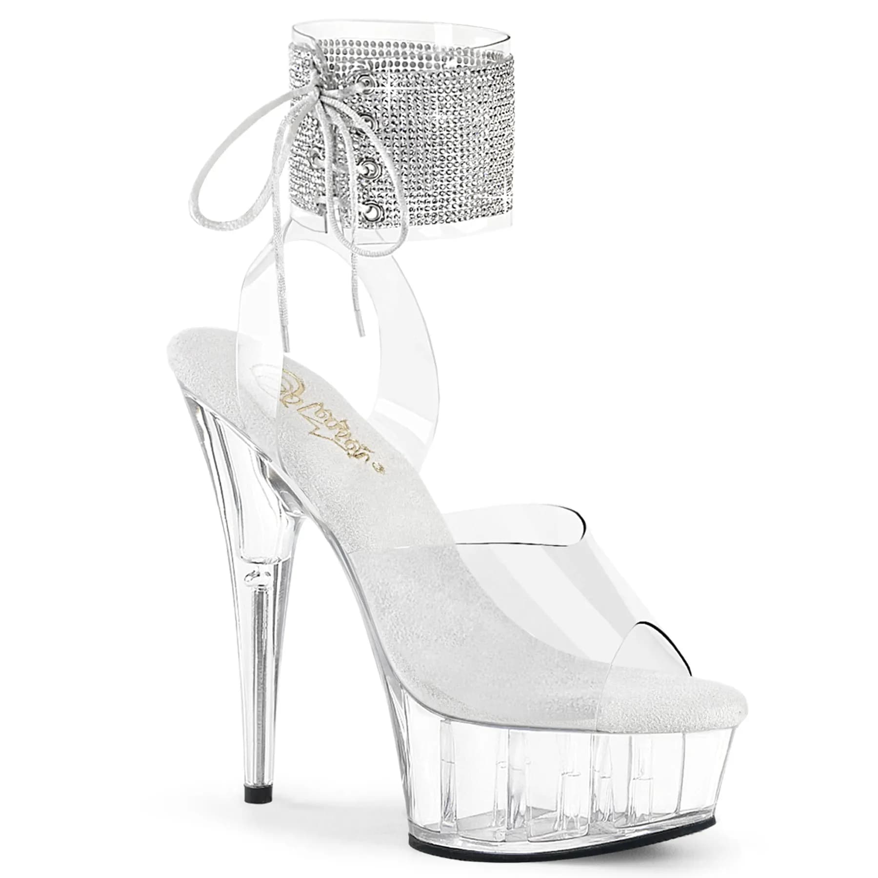 Pleaser DELIGHT-691-2RS Damen Sandale Transparent EU 42