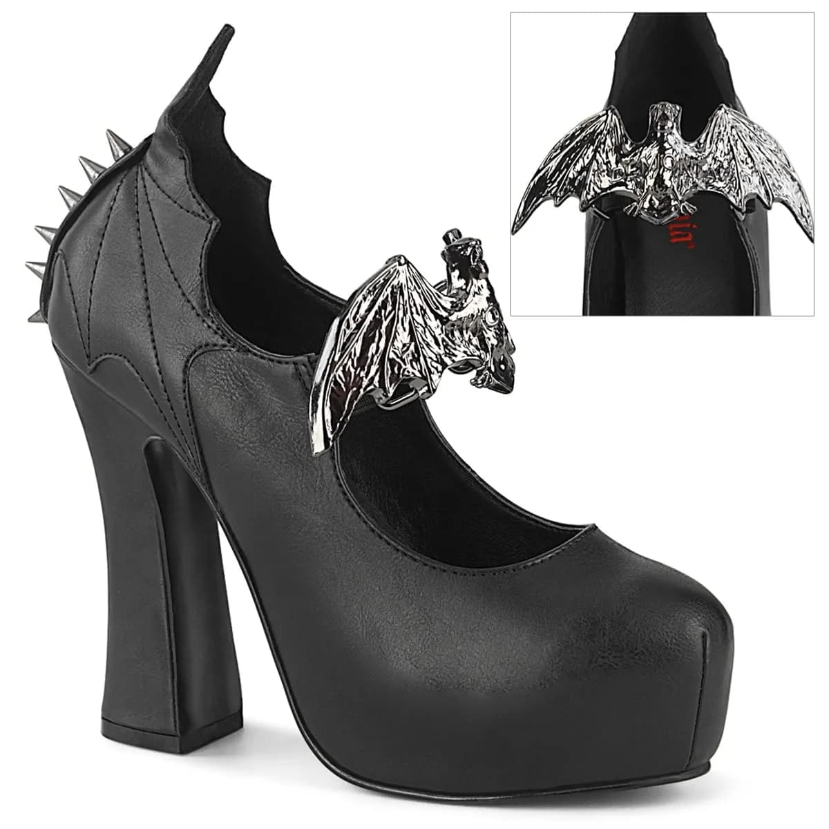 DemoniaCult DEMON-18 Damen Pumps Schwarz Matt EU 42