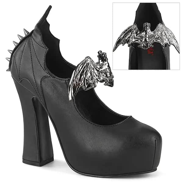 DemoniaCult DEMON-18 Damen Pumps Schwarz Matt EU 42