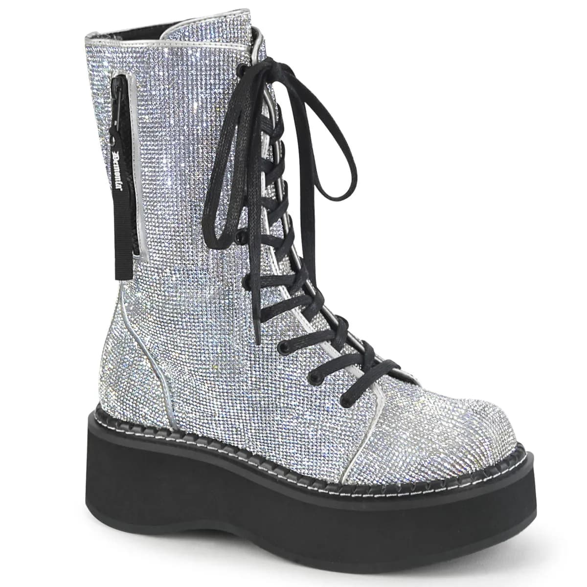 DemoniaCult EMILY-362 Damen Stiefel Silber