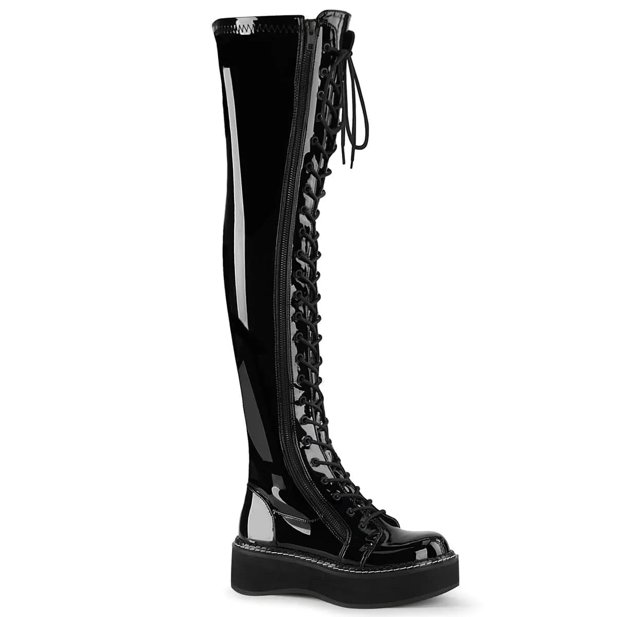 DemoniaCult EMILY-375 Damen Stiefel Schwarz Lack EU 42