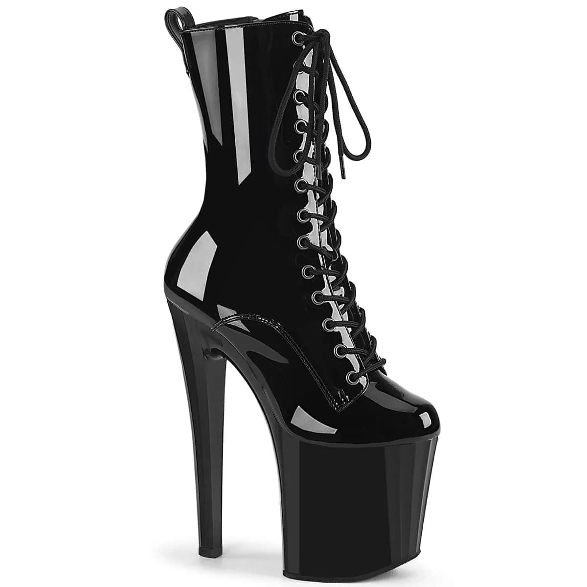 Pleaser ENCHANT-1040 Damen Stiefelette Schwarz Glanz EU 35