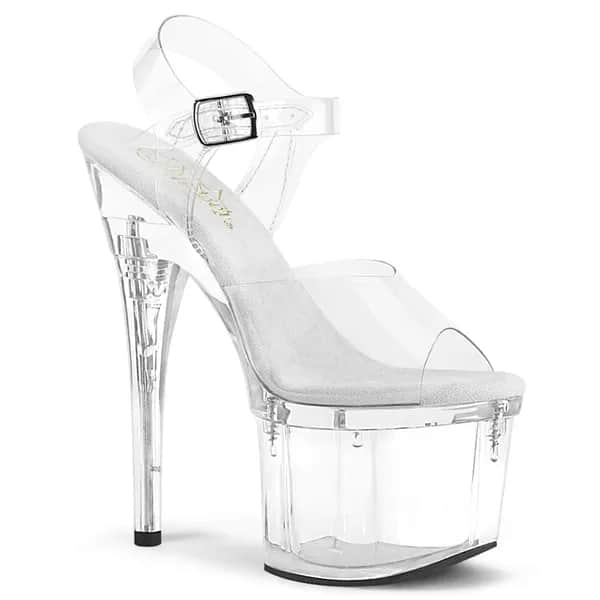 Pleaser ESTEEM-708 Damen Sandale Transparent EU 40