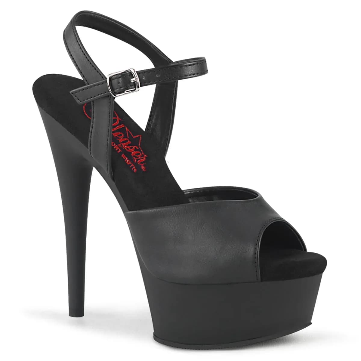 Pleaser EXCITE-609 Damen Sandale Schwarz Matt EU 40