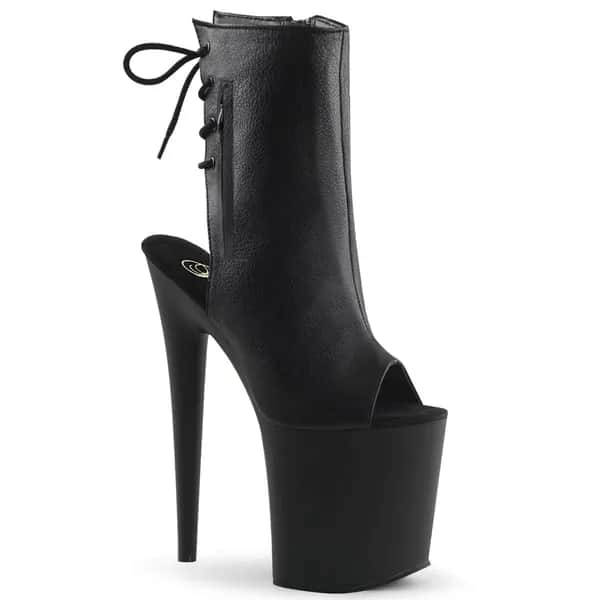 Pleaser FLAMINGO-1018 Damen Stiefelette Schwarz Matt EU 35
