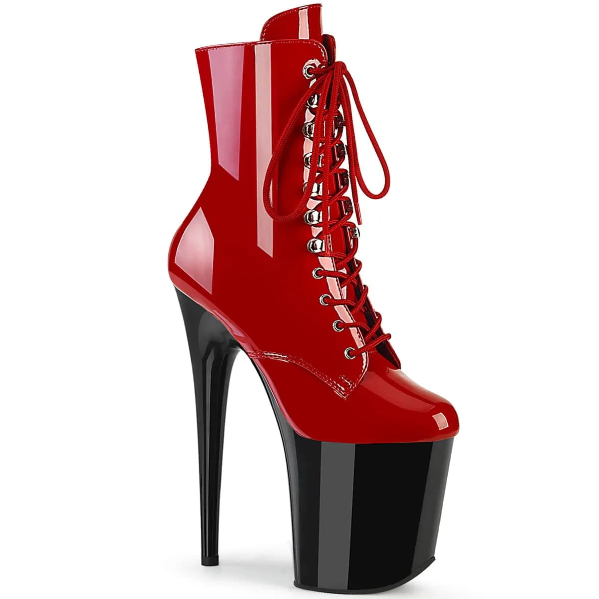 Pleaser FLAMINGO-1020 Damen Stiefelette Rot Schwarz EU 44