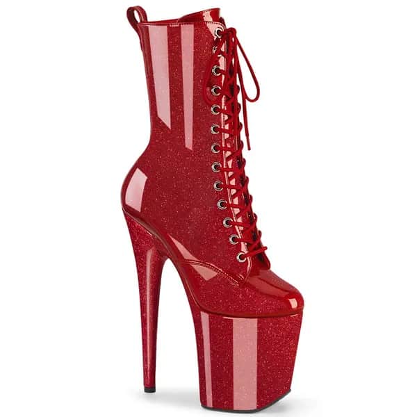 Pleaser FLAMINGO-1040GP Damen Stiefelette Rot EU 42