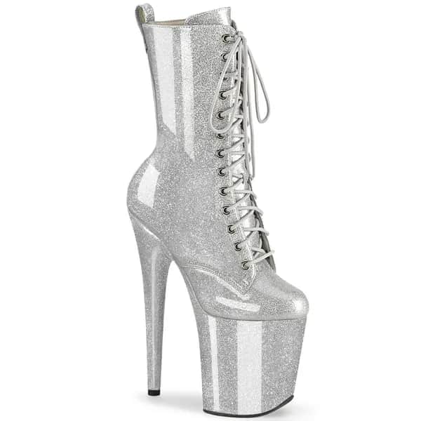 Pleaser FLAMINGO-1040GP Damen Stiefelette Silber EU 39