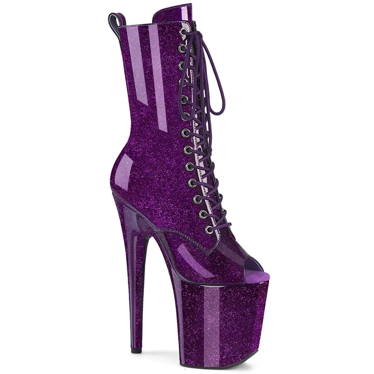 Pleaser FLAMINGO-1041GP Damen Stiefelette Lila Lack EU 38