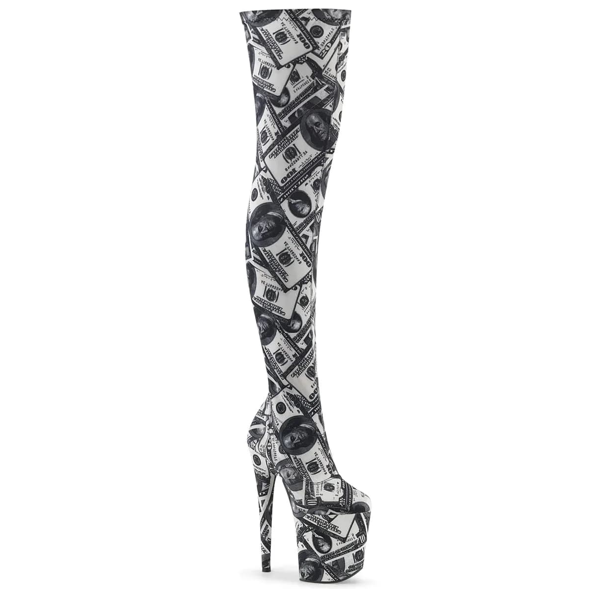 Pleaser FLAMINGO-3000DP Damen Stiefel Weiß Schwarz EU 38