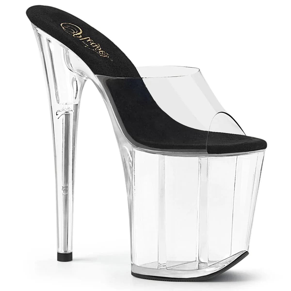 Pleaser FLAMINGO-801 Damen Slipper Schwarz Transparent EU 39