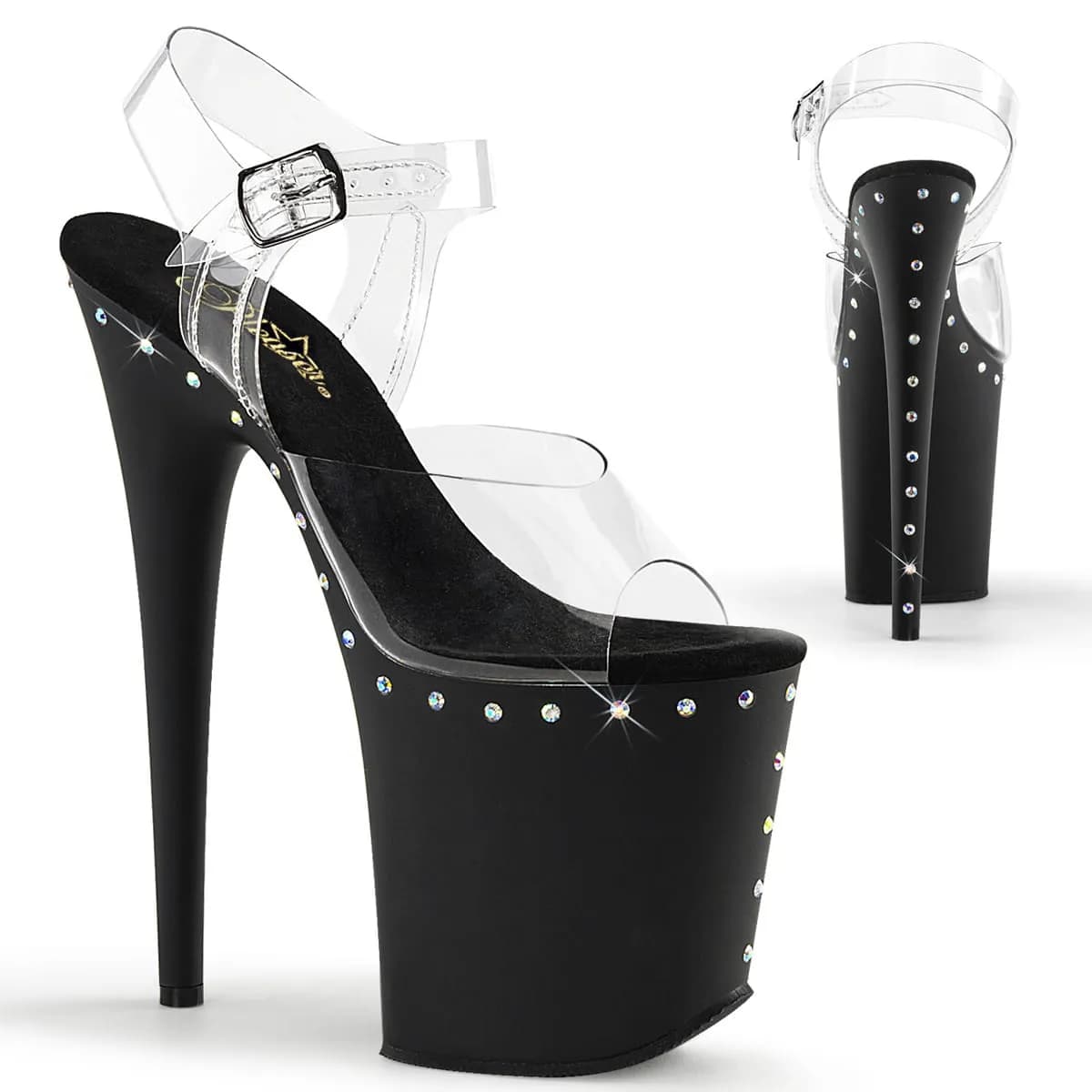 Pleaser FLAMINGO-808ABLS Damen Sandale Transparent EU 41