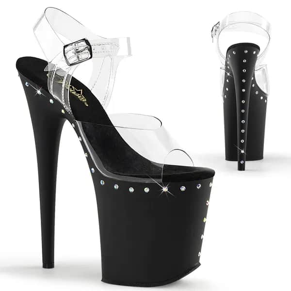 Pleaser FLAMINGO-808ABLS Damen Sandale Transparent EU 41