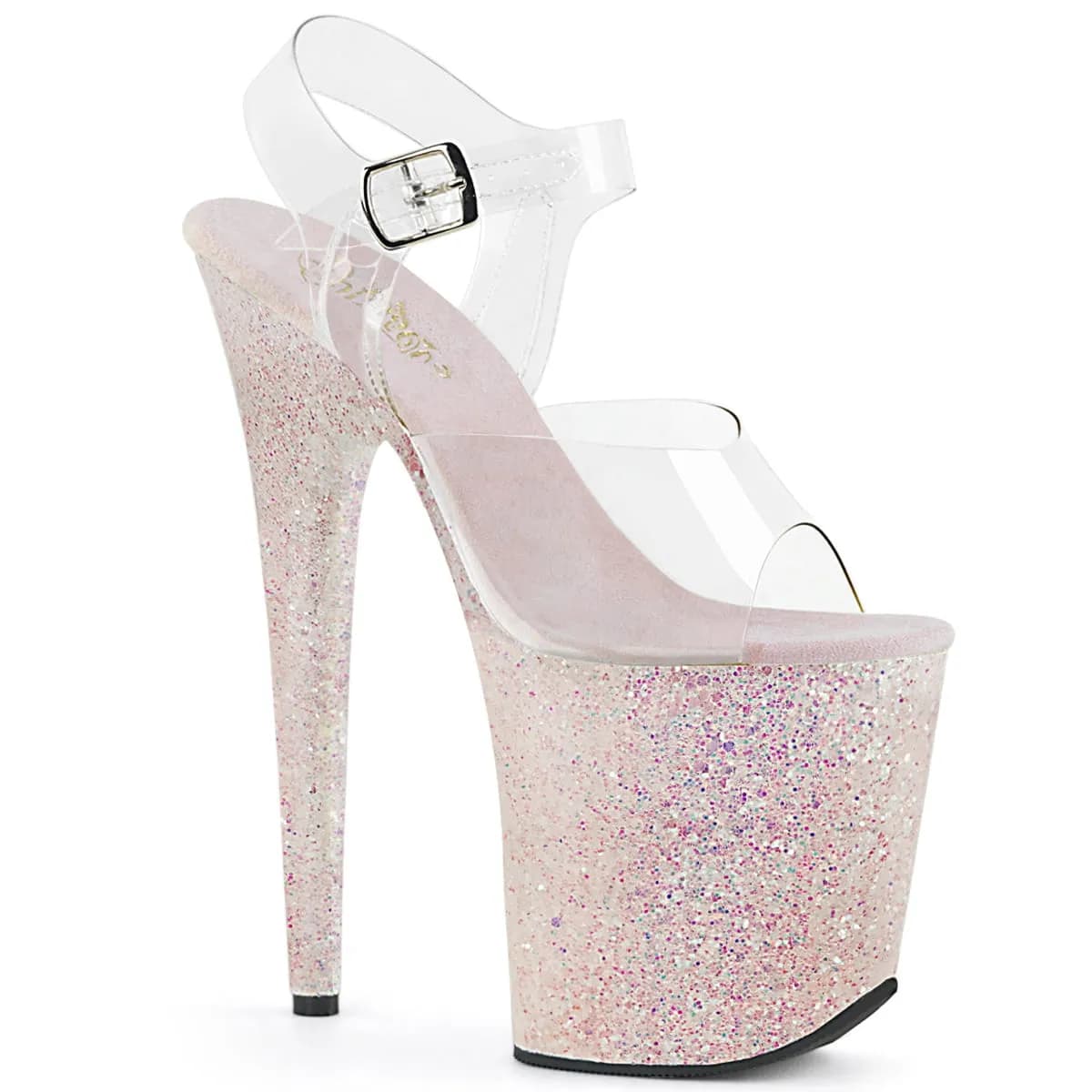 Pleaser FLAMINGO-808LG Damen Sandale Transparent Weiß EU 39