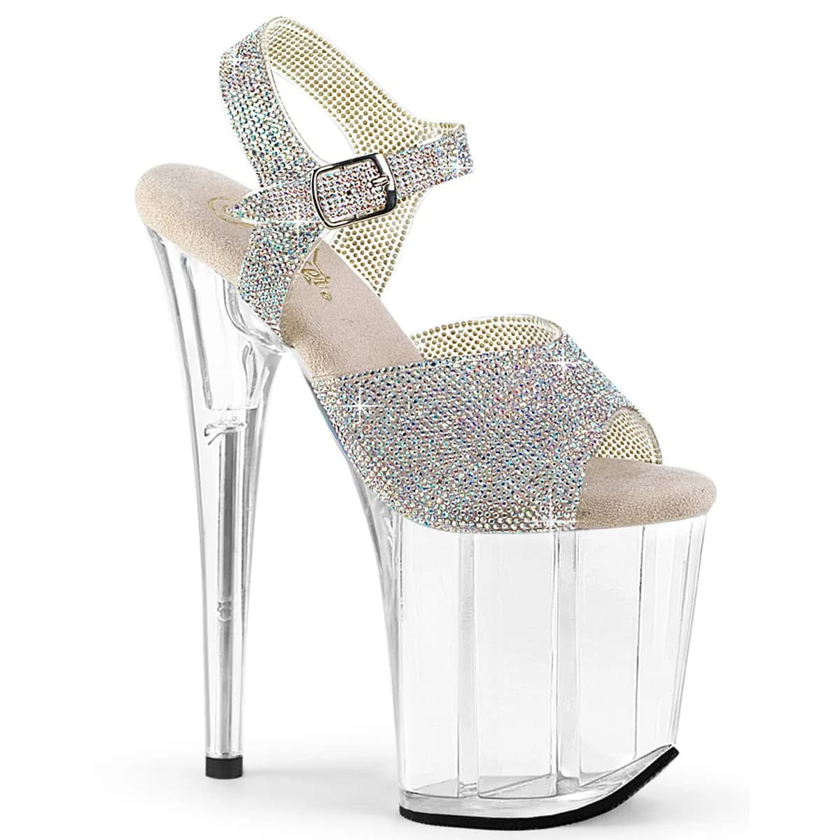 Pleaser FLAMINGO-808N-RS Damen Sandale Silber