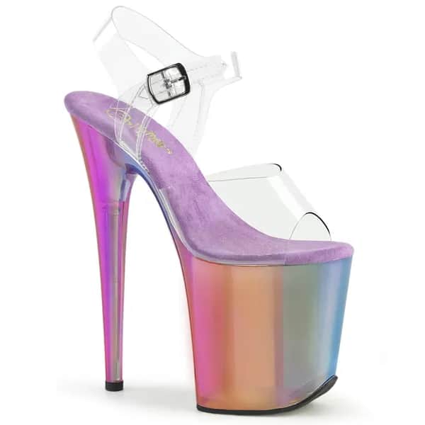 Pleaser FLAMINGO-808RMT Damen Sandale Transparent EU 37