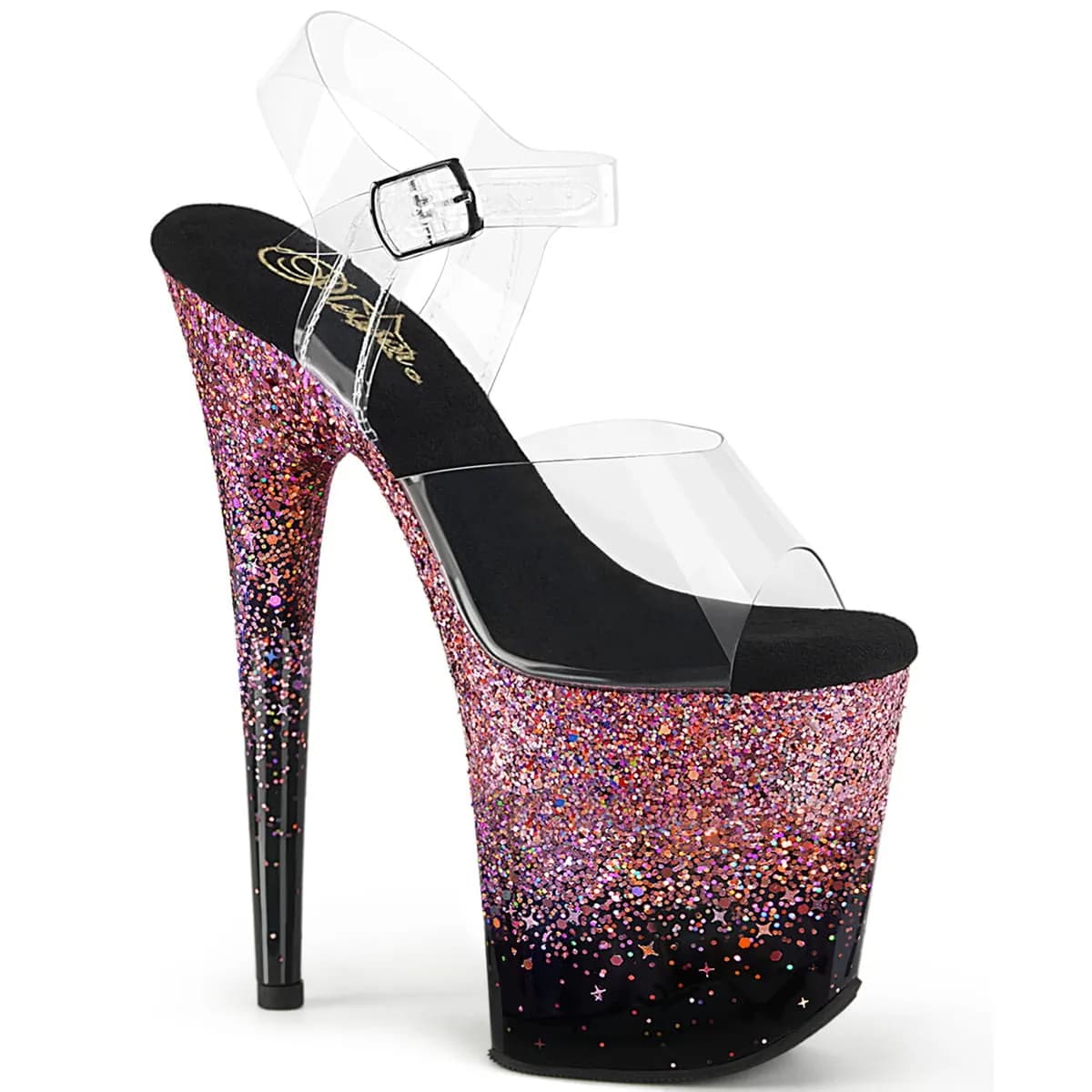 Pleaser FLAMINGO-808SS Damen Sandale Transparent Pink EU 37