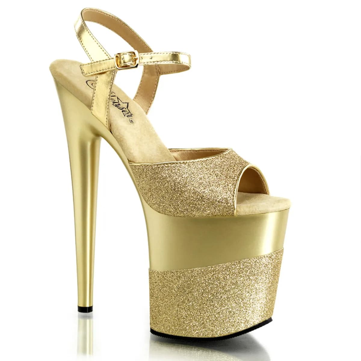 Pleaser FLAMINGO-809-2G Damen Sandale Gold EU 39