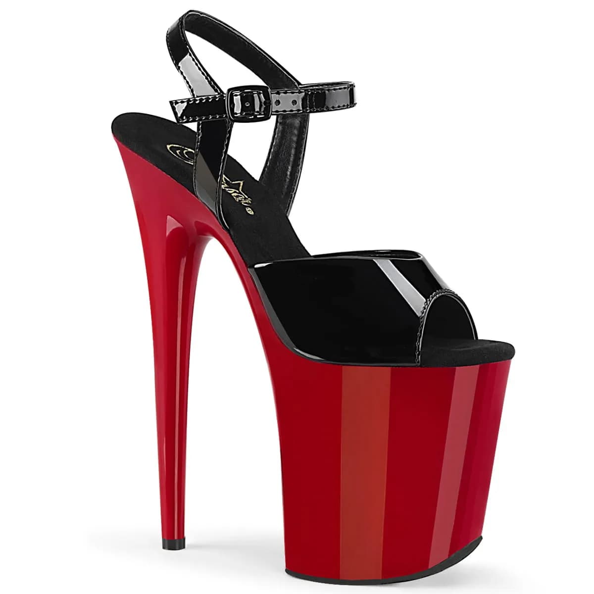 Pleaser FLAMINGO-809 Damen Sandale Schwarz Rot EU 35