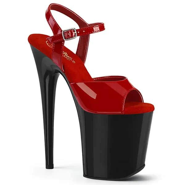 Pleaser FLAMINGO-809 Damen Sandale Rot Schwarz EU 37