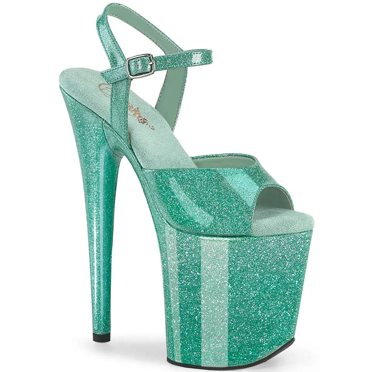 Pleaser FLAMINGO-809GP Damen Sandale Aqua Lack EU 35